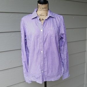 Purple ansld white botton up long sleeve